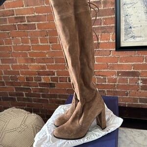 Stuart Weitzman Hiline over the knee suede boots.